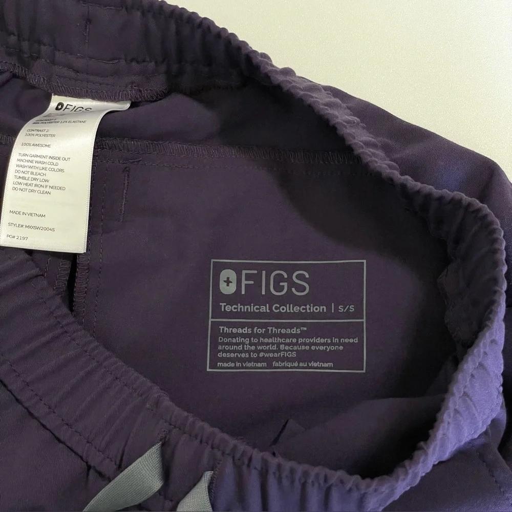 Figs Tansen Jogger Scrub Pants Limited Edition Purple Shadow Small Short